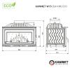 Камінна топка Kaw-Met W15 (9.4 kW) EKO - розміри