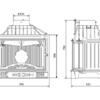 Камінна топка Kaw-Met W4(14,5kW) трьохстороння - розміри